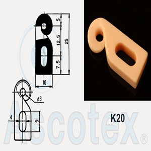 Móc Sứ Ceramic dẫn hướng Ascotex Dogtail Yarn Guide K20